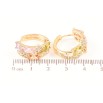 Серьги Xuping Позолота 18K колечки Узор с цветными фианитами и цветочками фото №2