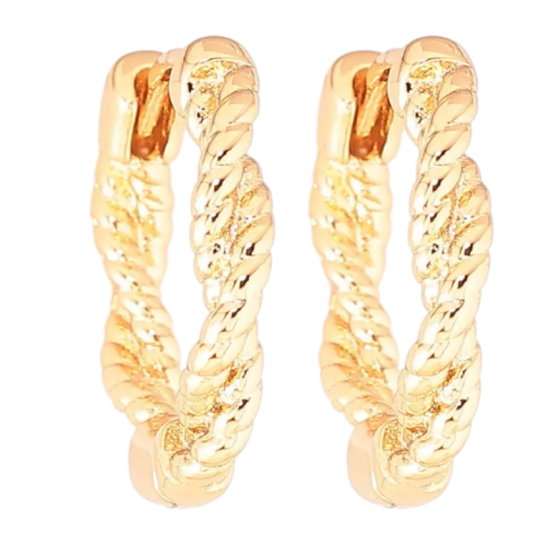 Серьги Xuping Позолота 18K колечки Узор веревка фото №1 Серьги Xuping Позолота 18K колечки Узор веревка фото №1