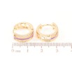 Серьги Xuping Позолота 18K колечки Дорожки циркония с сиреневой эмалью фото №2 Серьги Xuping Позолота 18K колечки Дорожки циркония с сиреневой эмалью фото №2