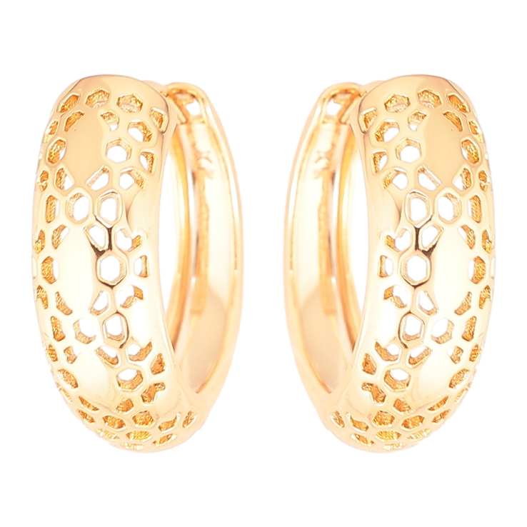 Сережки Xuping Позолота 18K колечка «Різьблений візерунок» фото №21 Сережки Xuping Позолота 18K колечка «Різьблений візерунок» фото №21
