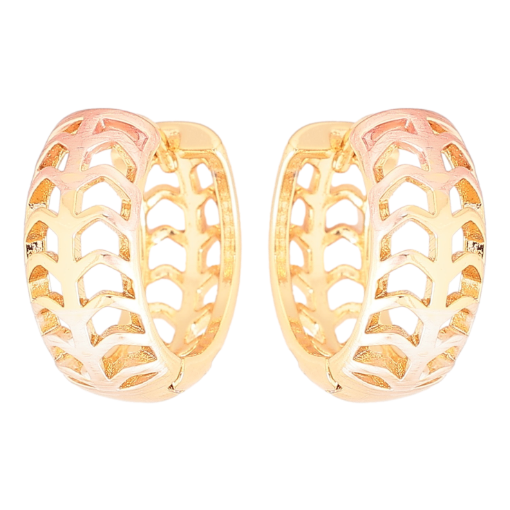 Сережки Xuping Позолота 18K колечка «Різьблений візерунок із фарбуванням емаллю» фото №6 Сережки Xuping Позолота 18K колечка «Різьблений візерунок із фарбуванням емаллю» фото №6