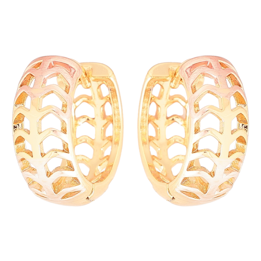 Сережки Xuping Позолота 18K колечка «Різьблений візерунок із фарбуванням емаллю» фото №1