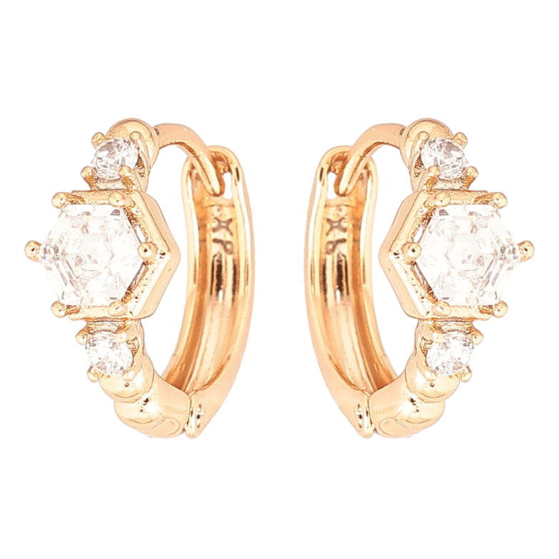 Сережки Xuping Позолота 18K колечка «Блиск кристалів» фото №1 Сережки Xuping Позолота 18K колечка «Блиск кристалів» фото №1