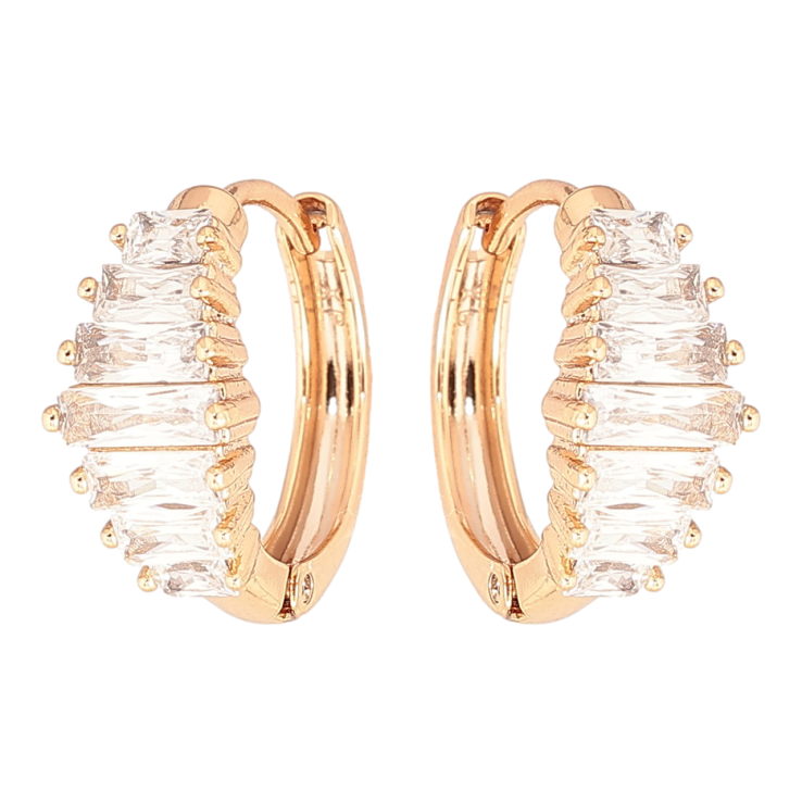 Сережки Xuping Позолота 18K колечка «Кришталевий блиск» фото №9 Сережки Xuping Позолота 18K колечка «Кришталевий блиск» фото №9