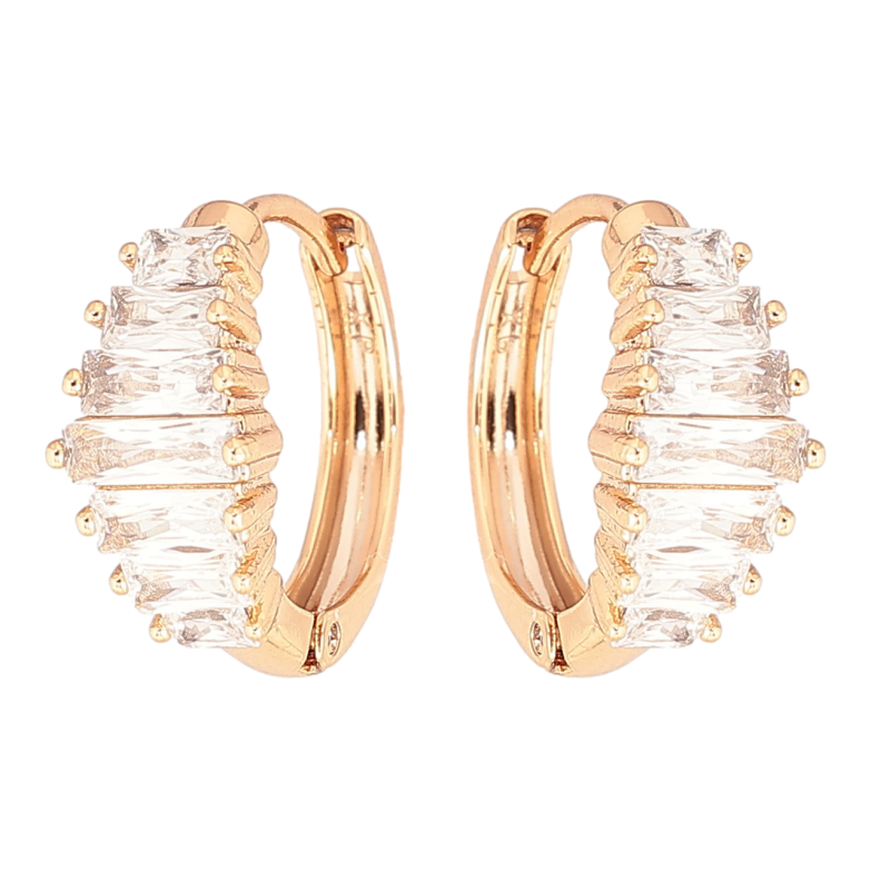 Серьги Xuping Позолота 18K колечки Кристальный блеск фото №1