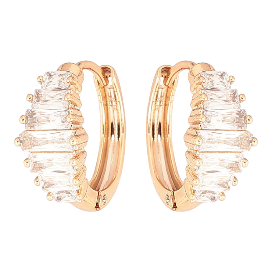 Сережки Xuping Позолота 18K колечка «Кришталевий блиск» фото №1