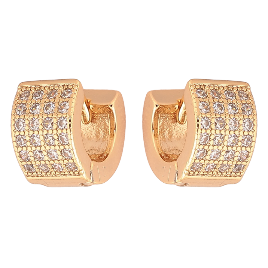 Серьги Xuping Позолота 18K колечки Инкрустация цирконием фото №1