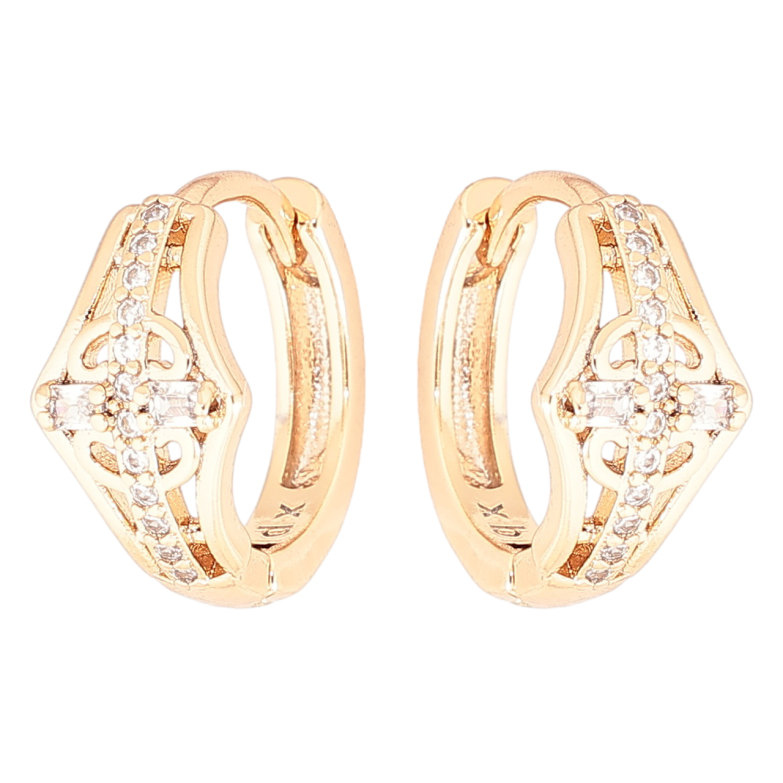 Серьги Xuping Позолота 18K колечки Узор с цирконием фото №1