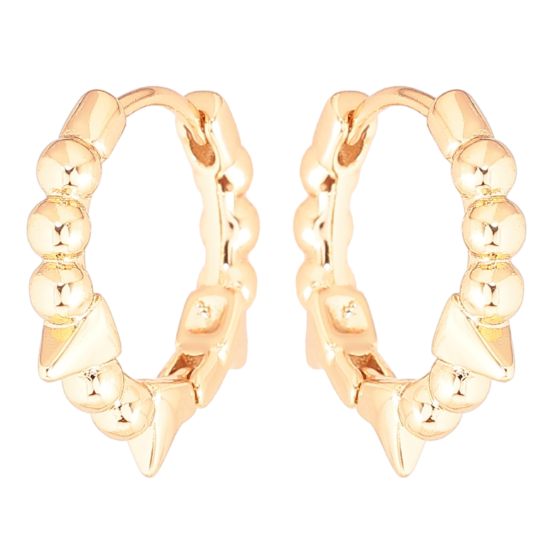 Сережки Xuping Позолота 18K колечка «Візерунок кульки з шипами» фото №2 Сережки Xuping Позолота 18K колечка «Візерунок кульки з шипами» фото №2