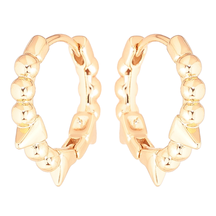 Серьги Xuping Позолота 18K колечки Узор шарики с шипами фото №1 Серьги Xuping Позолота 18K колечки Узор шарики с шипами фото №1
