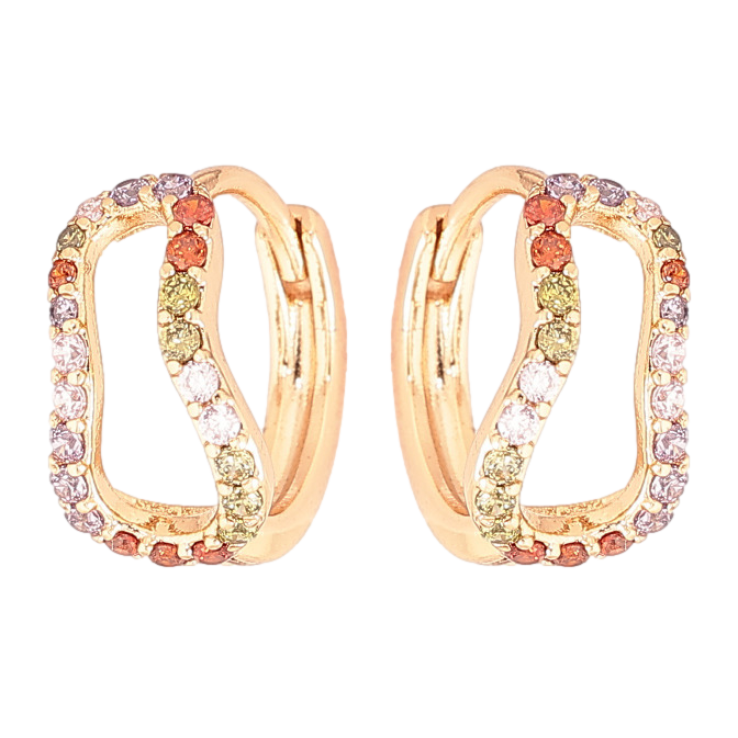 Серьги Xuping Позолота 18K колечки Фигурные с разноцветным цирконием фото №23 Серьги Xuping Позолота 18K колечки Фигурные с разноцветным цирконием фото №23