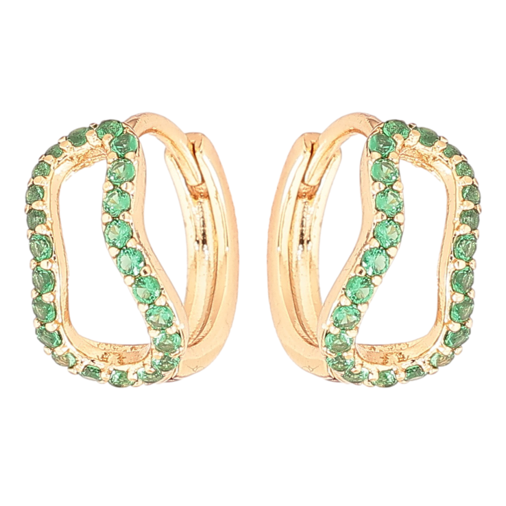 Сережки Xuping Позолота 18K колечка «Фігурні з зеленим цирконієм» фото №18 Сережки Xuping Позолота 18K колечка «Фігурні з зеленим цирконієм» фото №18