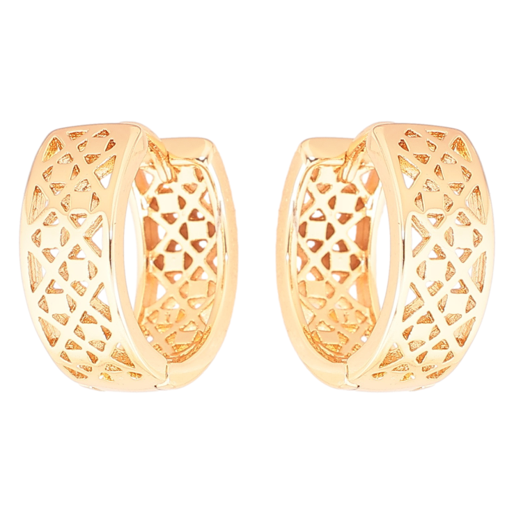 Серьги Xuping Позолота 18K колечки Резной узор фото №13