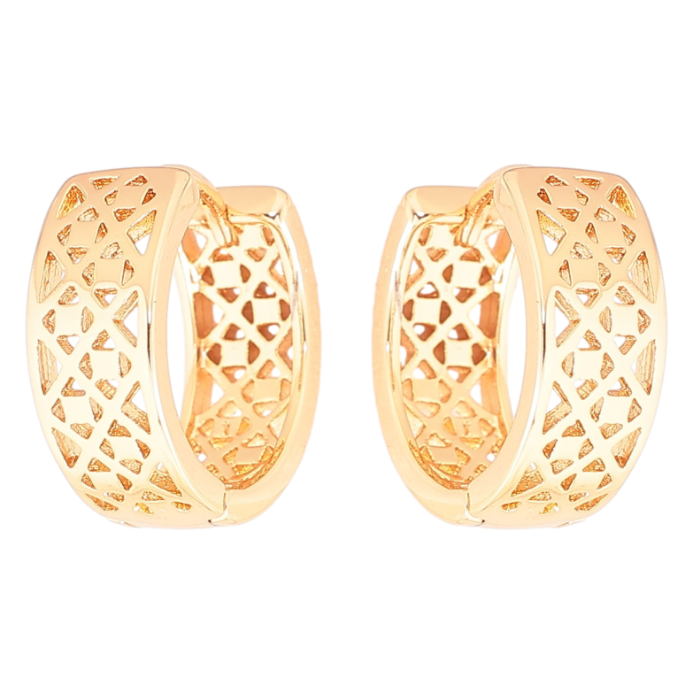 Серьги Xuping Позолота 18K колечки Резной узор фото №1 Серьги Xuping Позолота 18K колечки Резной узор фото №1