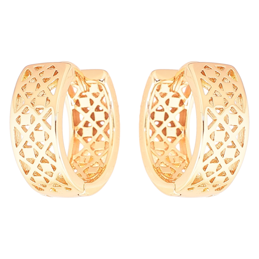 Серьги Xuping Позолота 18K колечки Резной узор фото №1