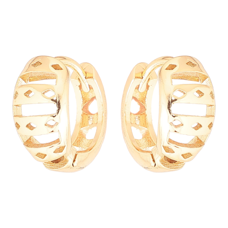 Сережки Xuping Позолота 18K колечка «Різьблений візерунок» фото №23 Сережки Xuping Позолота 18K колечка «Різьблений візерунок» фото №23