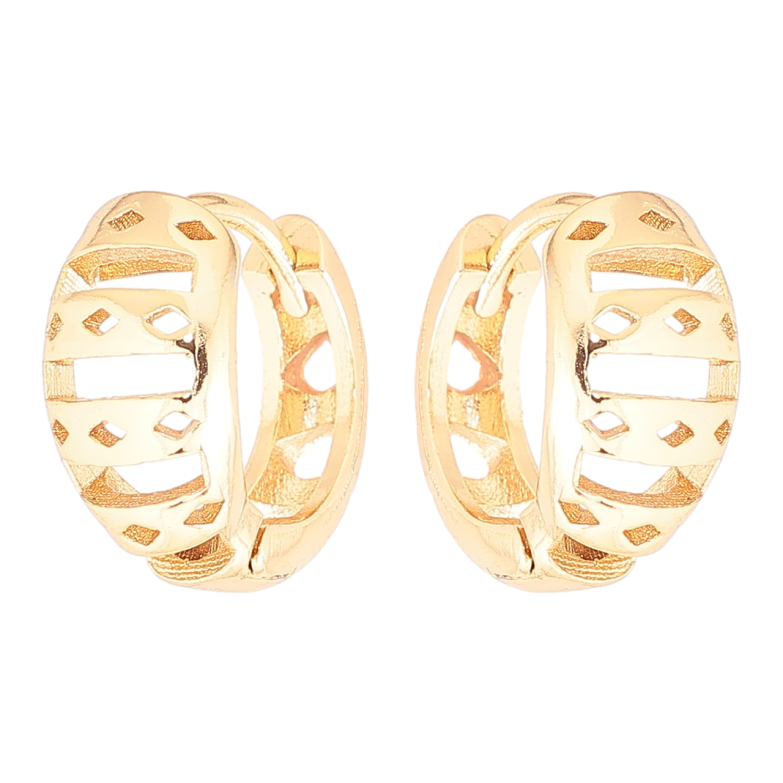 Серьги Xuping Позолота 18K колечки Резной узор фото №1