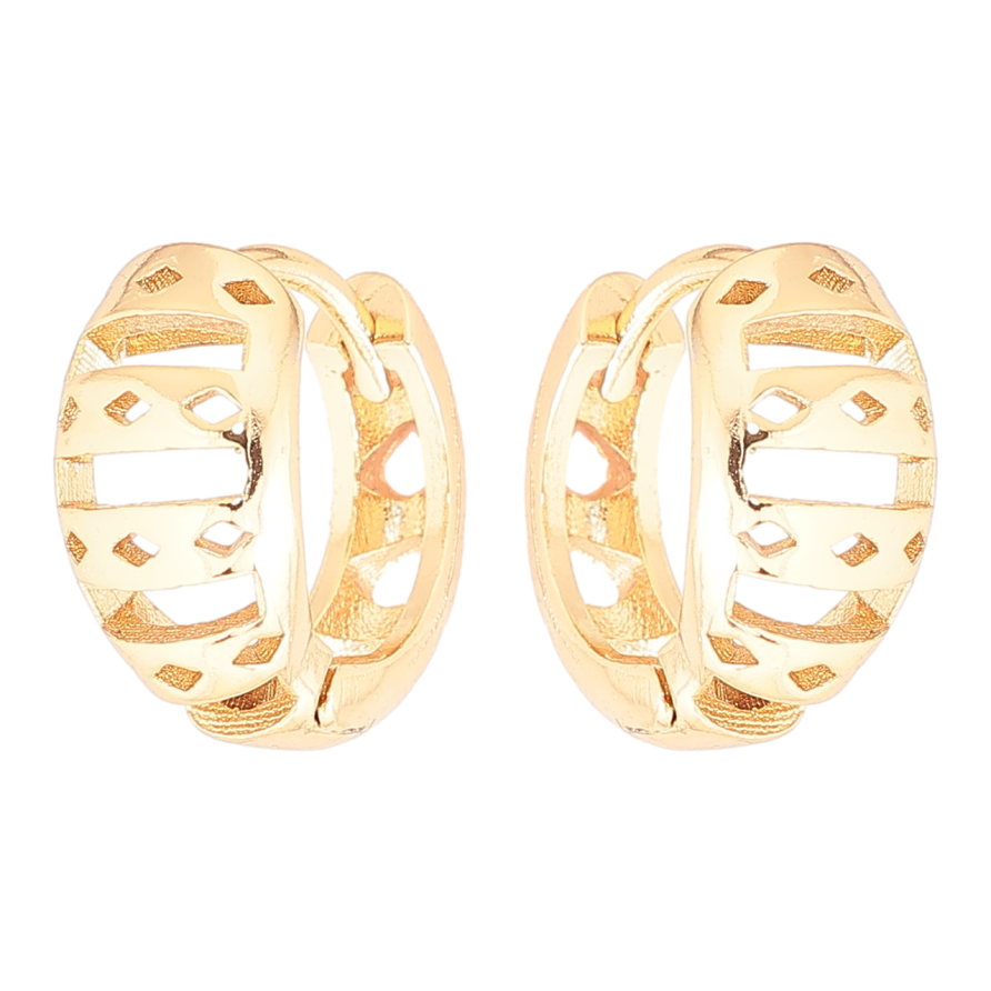 Сережки Xuping Позолота 18K колечка «Різьблений візерунок» фото №1 Сережки Xuping Позолота 18K колечка «Різьблений візерунок» фото №1