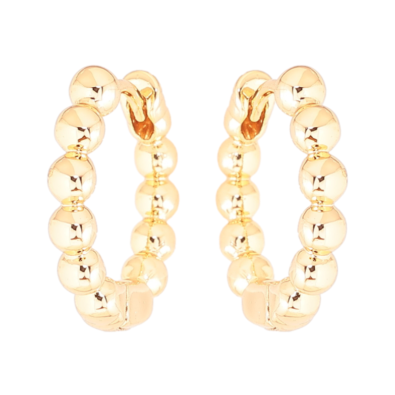 Сережки Xuping Позолота 18K колечка «Візерунок з кульок» фото №1 Сережки Xuping Позолота 18K колечка «Візерунок з кульок» фото №1