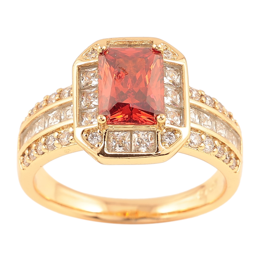 Кольцо Xuping Позолота 18K Красный фианит в обрамлении циркония фото №1