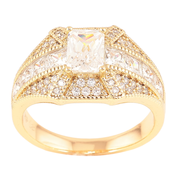 Кольцо Xuping Позолота 18K Инкрустация цирконием фото №25