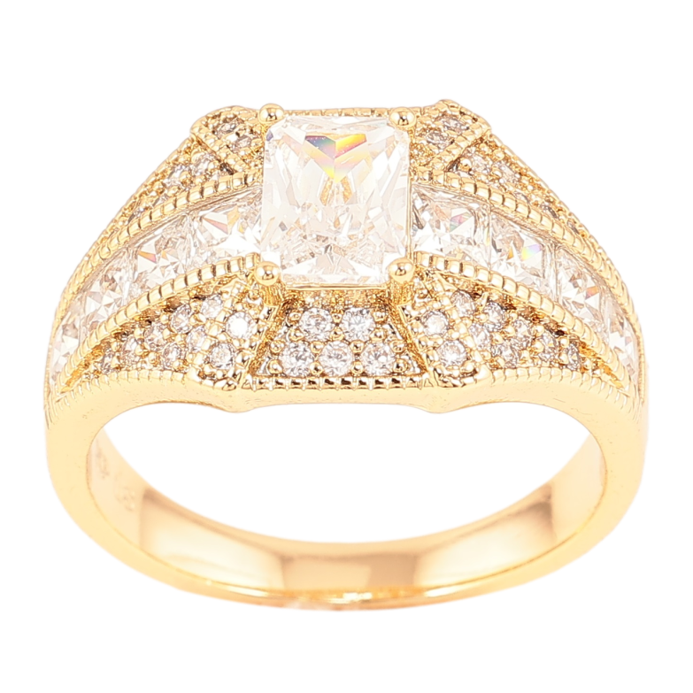 Кольцо Xuping Позолота 18K Инкрустация цирконием фото №1