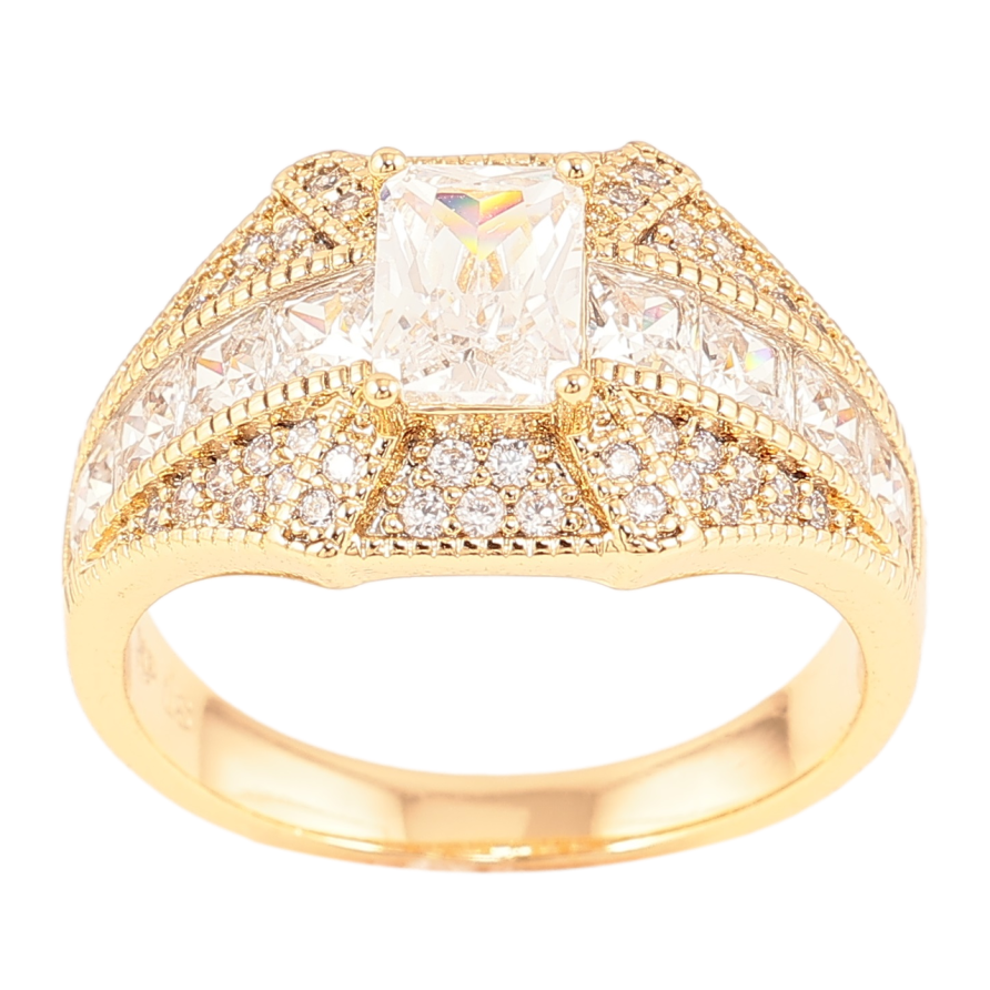 Кольцо Xuping Позолота 18K Инкрустация цирконием фото №1