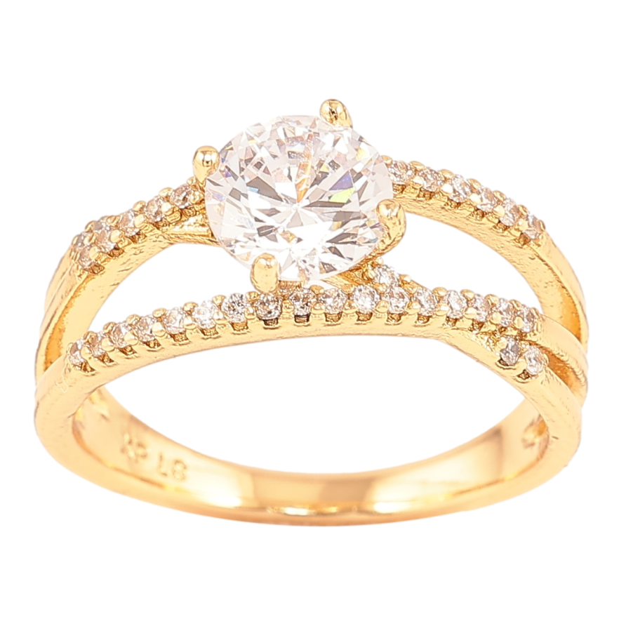 Кольцо Xuping Позолота 18K Дорожки циркония с фианитом фото №1