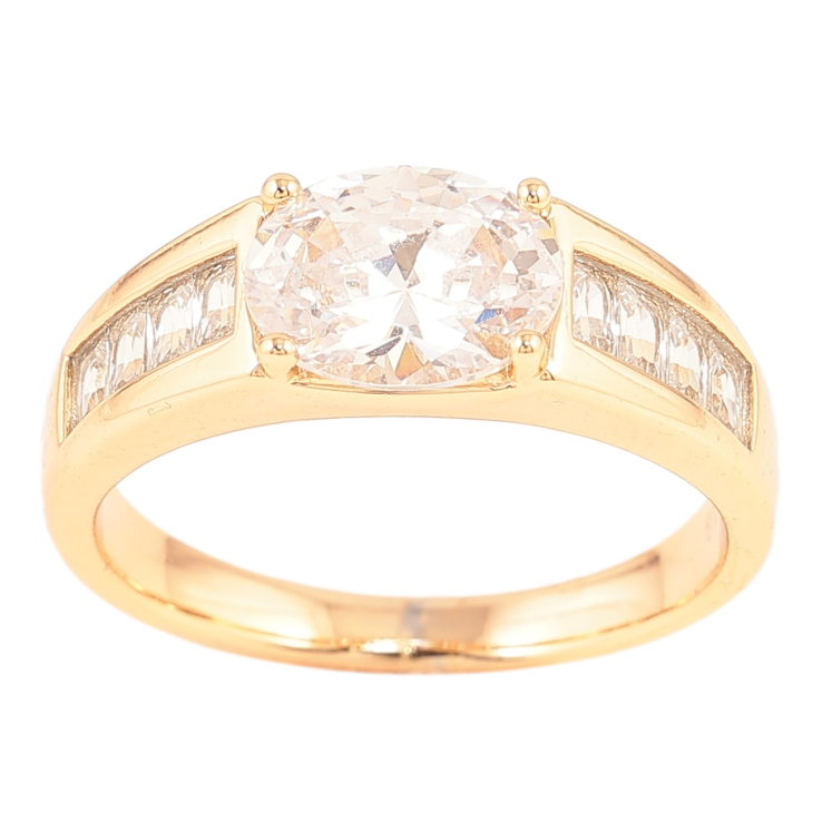 Кольцо Xuping Позолота 18K Дорожки циркония с фианитом фото №15