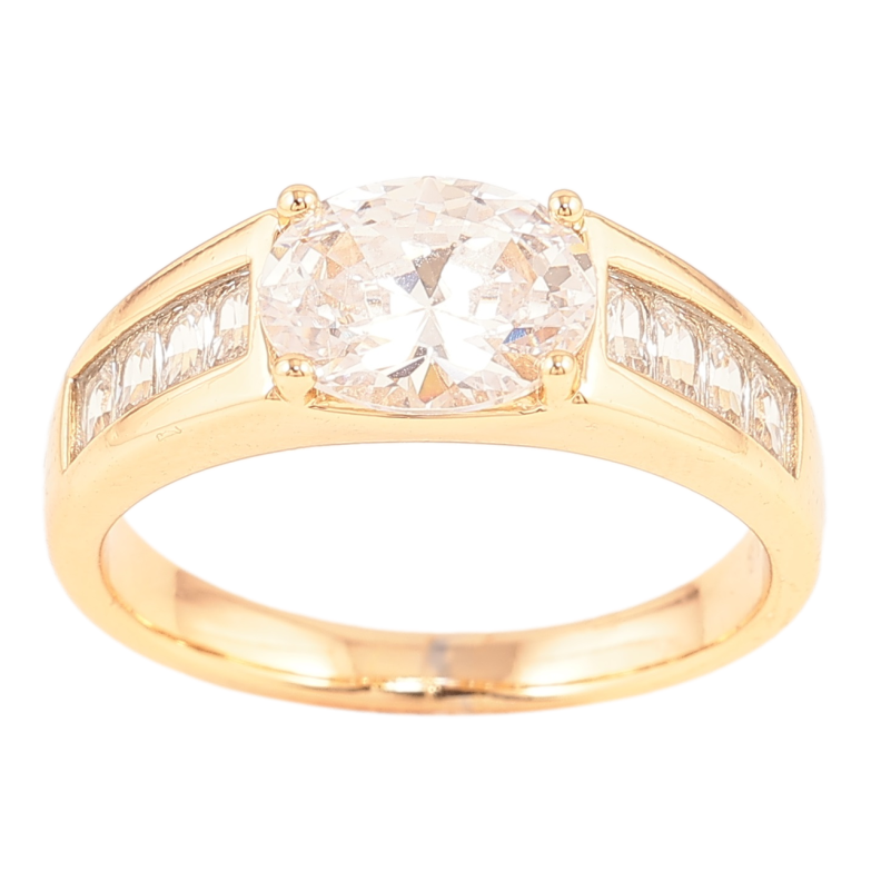 Каблучка Xuping Позолота 18K «Доріжки цирконію з фіанітом» фото №1