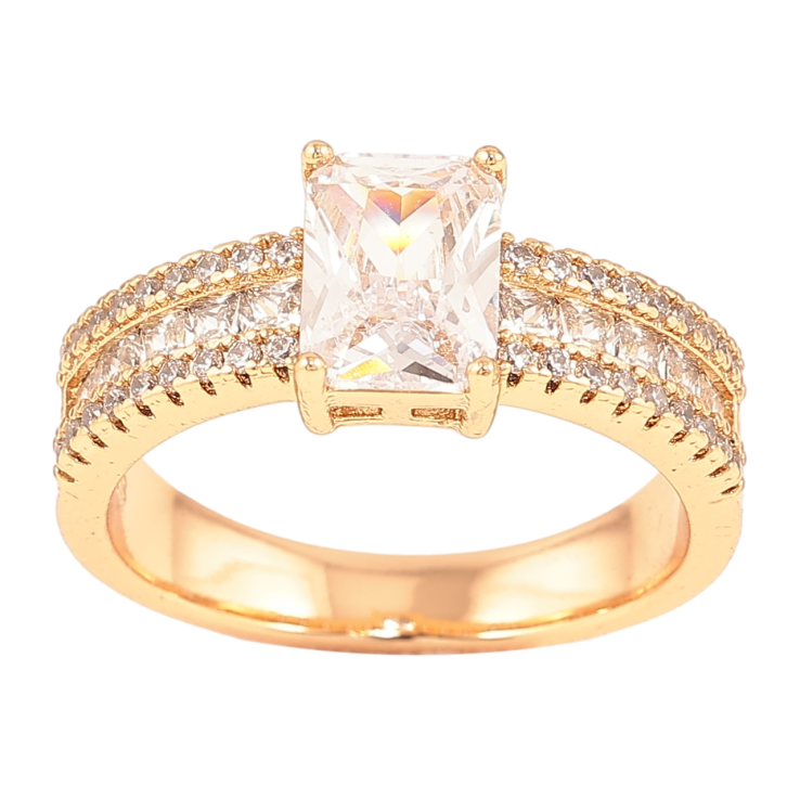 Кольцо Xuping Позолота 18K Инкрустация цирконием с фианитом фото №3