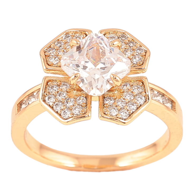 Кольцо Xuping Позолота 18K Кристальный цветок фото №18