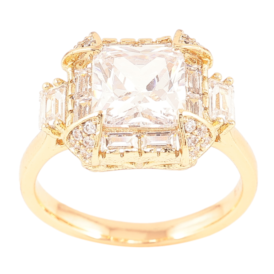 Каблучка Xuping Позолота 18K «Кришталевий блиск» фото №1