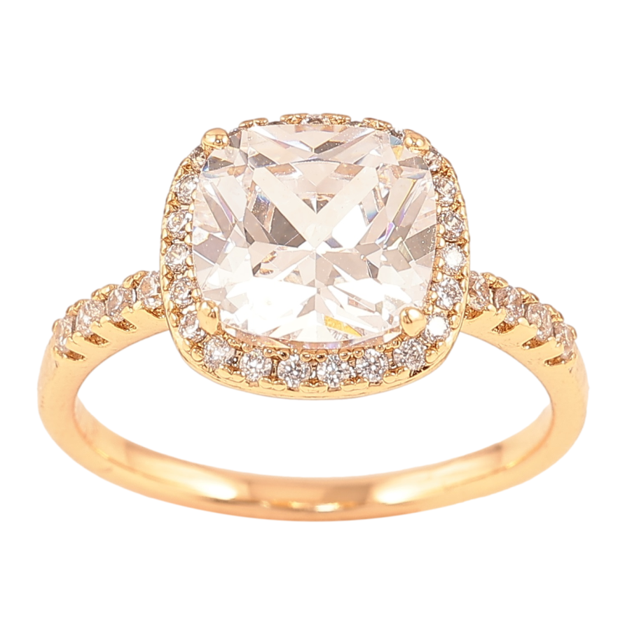 Кольцо Xuping Позолота 18K Фианит в обрамлении циркония фото №1