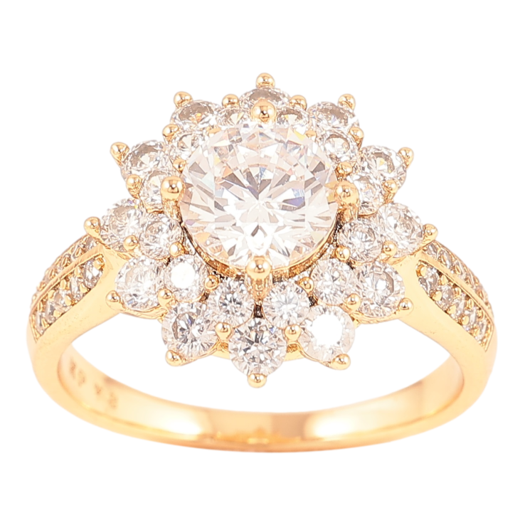 Кольцо Xuping Позолота 18K Кристальный цветок фото №15