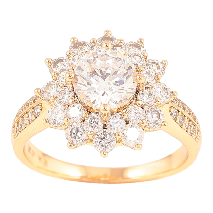 Кольцо Xuping Позолота 18K Кристальный цветок фото №1