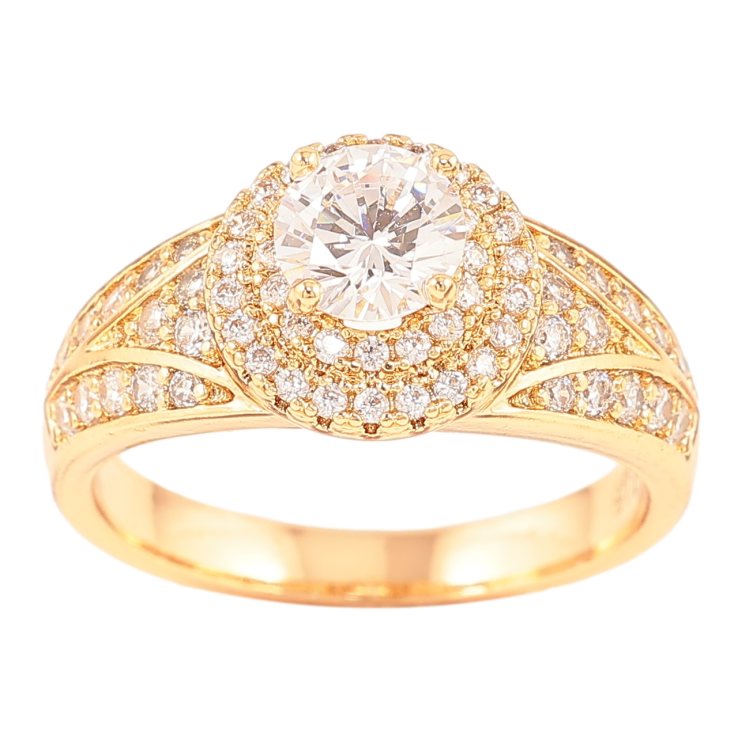 Кольцо Xuping Позолота 18K Инкрустация цирконием фото №3