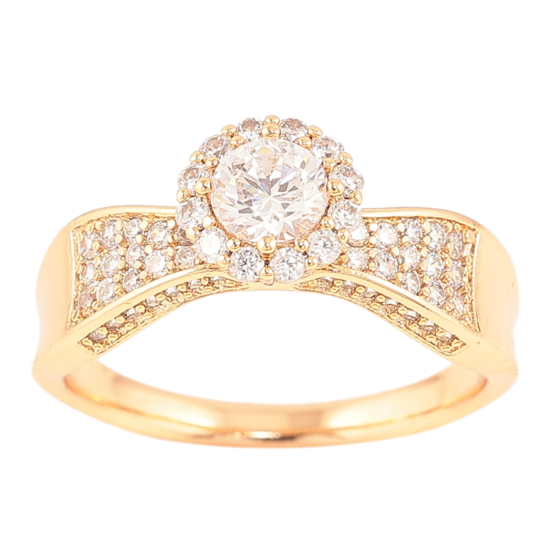 Кольцо Xuping Позолота 18K Инкрустация цирконием фото №5