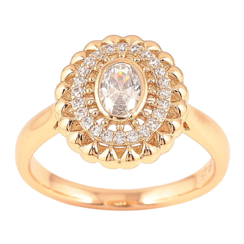 Каблучка Xuping Позолота 18K «Візерунок з цирконієм» фото №4