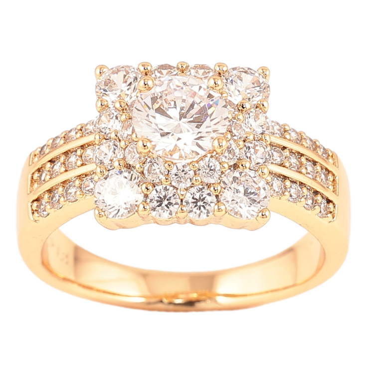 Кольцо Xuping Позолота 18K Инкрустация цирконием фото №19