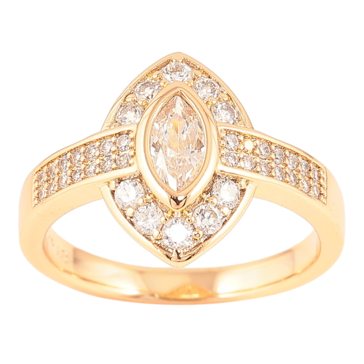 Кольцо Xuping Позолота 18K Узор с инкрустацией цирконием фото №22