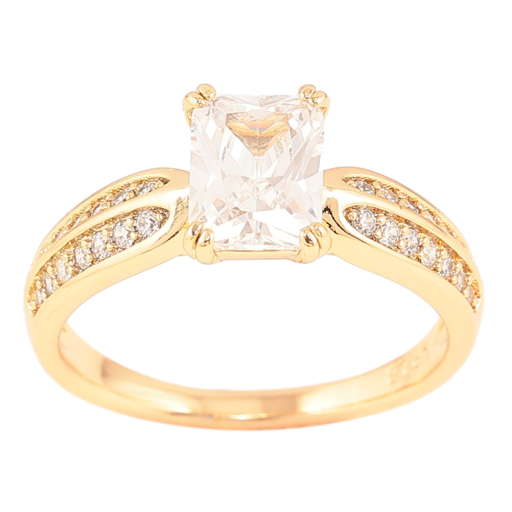 Кольцо Xuping Позолота 18K Узор с цирконием и фианитом фото №24