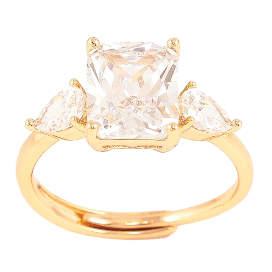 Кольцо Xuping Позолота 18K Три кристалла фото №1