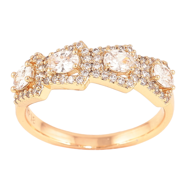 Кольцо Xuping Позолота 18K Инкрустация цирконием фото №9