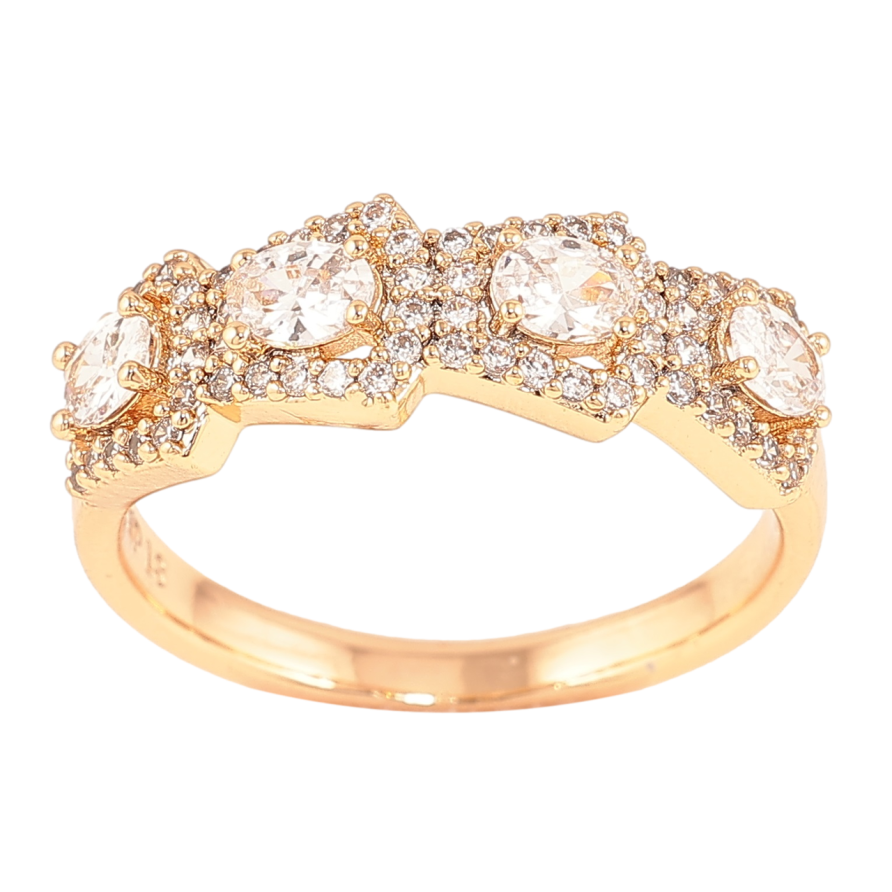 Кольцо Xuping Позолота 18K Инкрустация цирконием фото №1