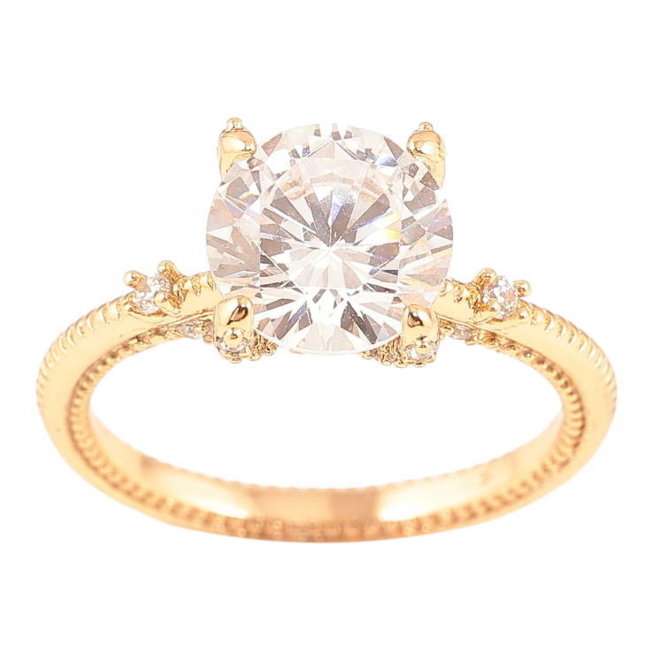 Кольцо Xuping Позолота 18K Фианит фото №16