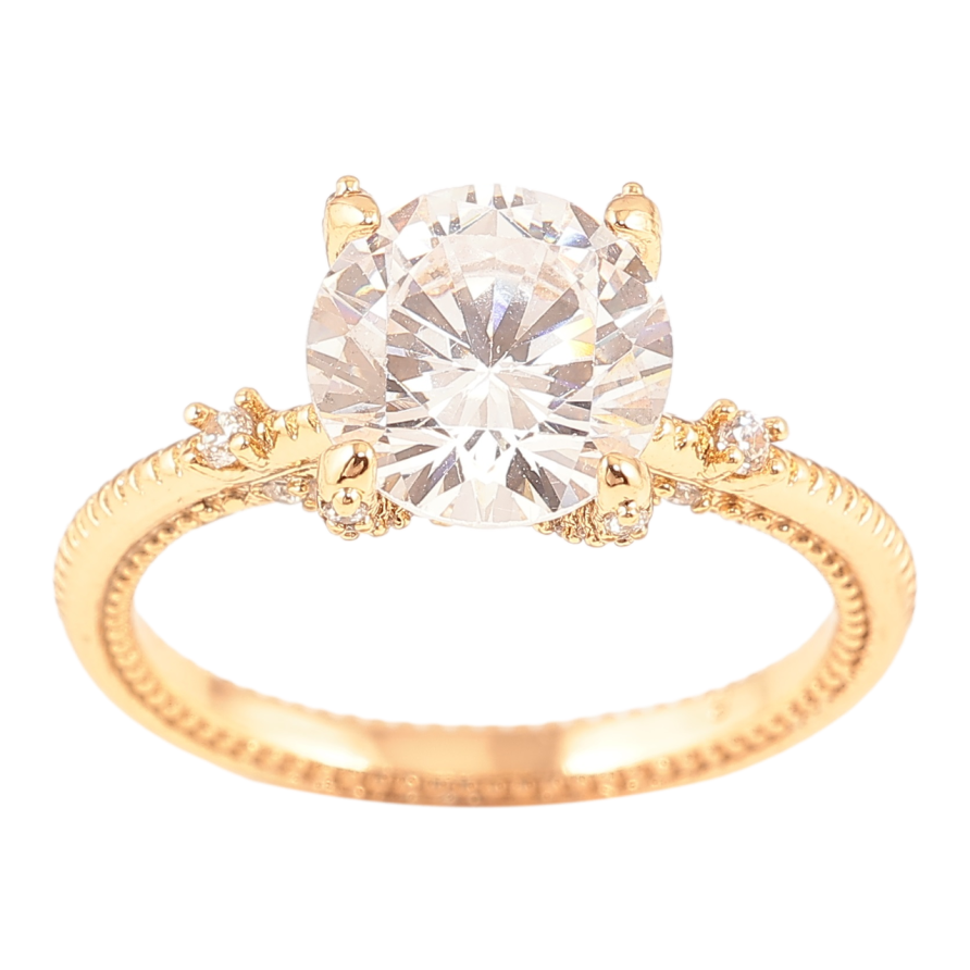 Кольцо Xuping Позолота 18K Фианит фото №1