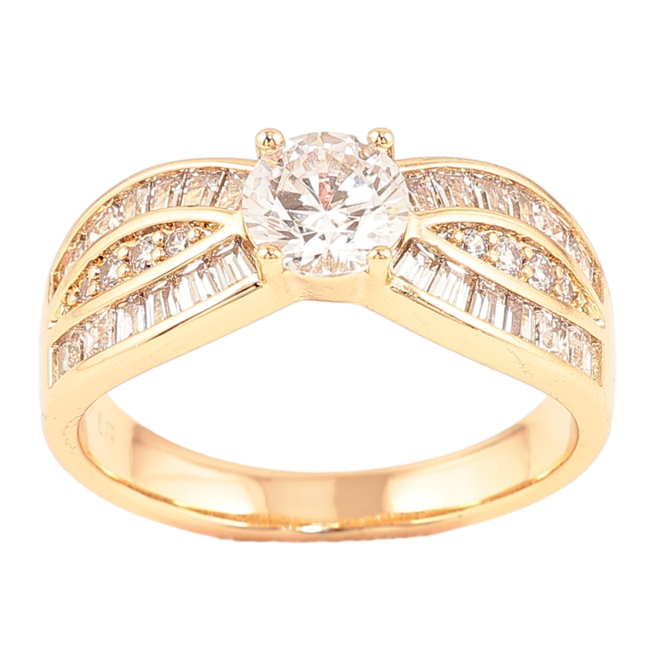 Кольцо Xuping Позолота 18K Инкрустация цирконием фото №5