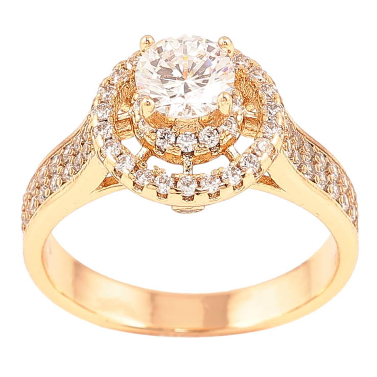 Кольцо Xuping Позолота 18K Инкрустация цирконием фото №20