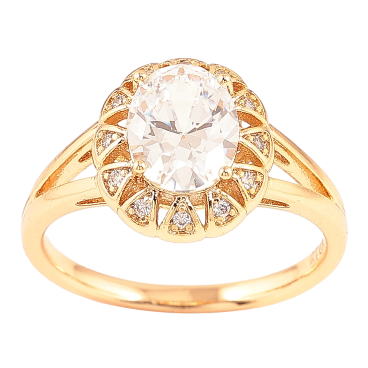 Кольцо Xuping Позолота 18K Цветок с фианитом фото №22